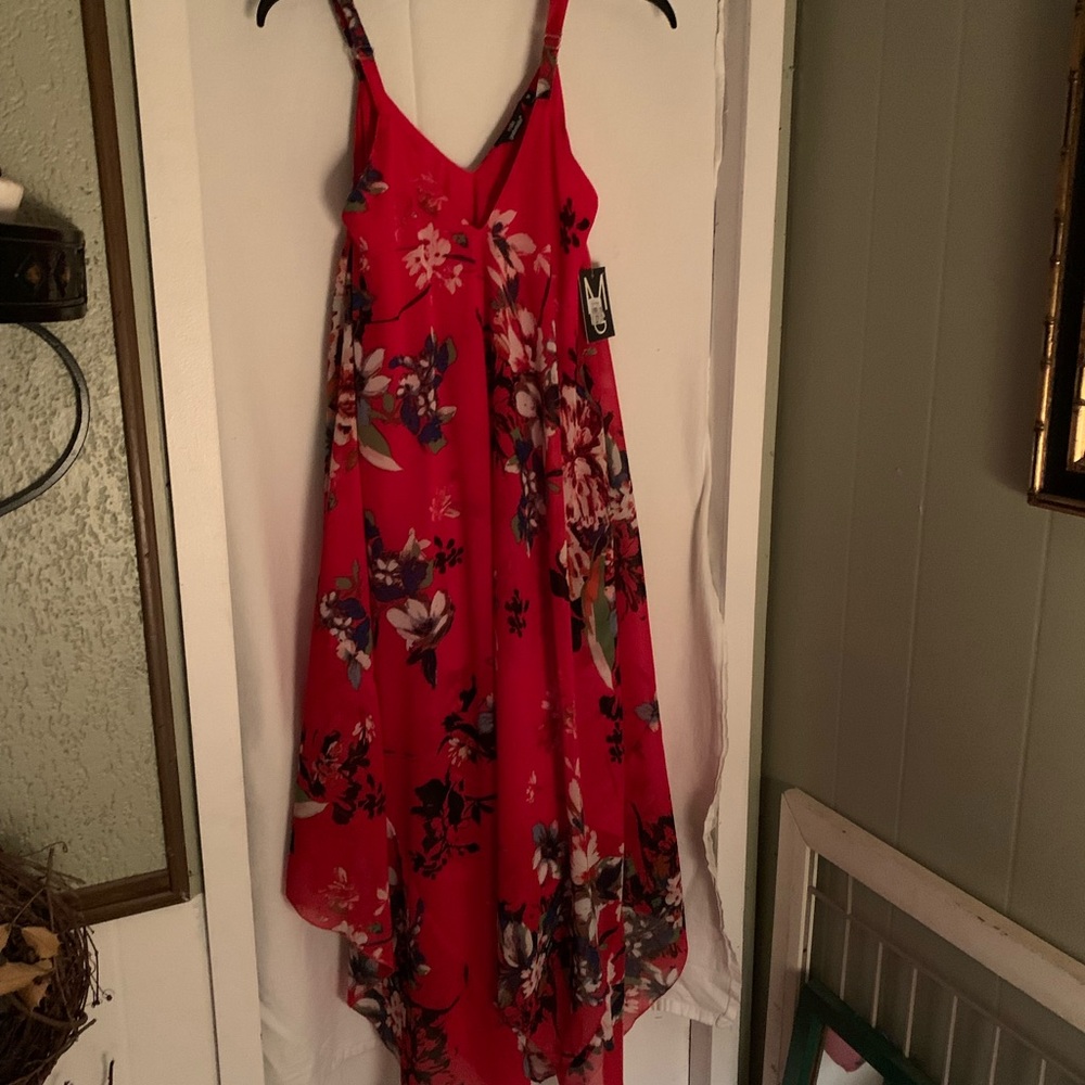 Floral Red Midi Dress